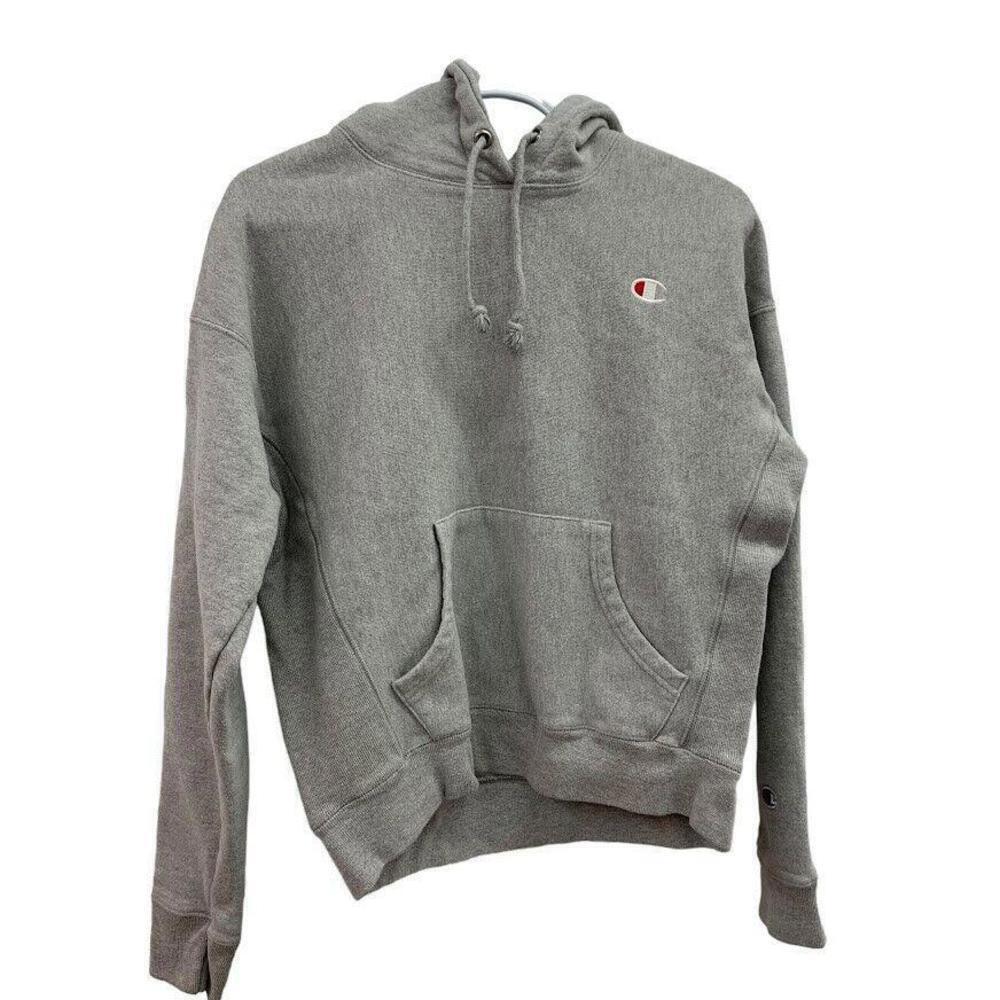 Champion Mens Reverse Weave Gray Hoodie Pullover Sweatshirt Small Short READ​​​​